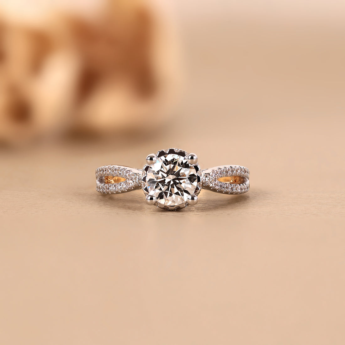 The Floating Crown Split-Shank Engagement Ring