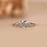 The Laurel Two-Tone Botanical Engagement Ring