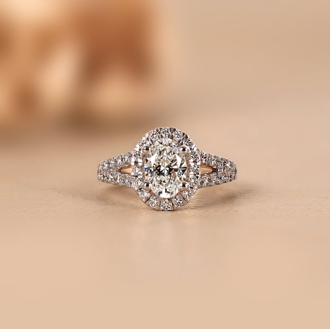 The Seraphina Oval Halo Engagement Ring