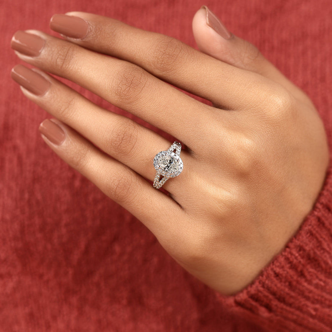 The Seraphina Oval Halo Engagement Ring
