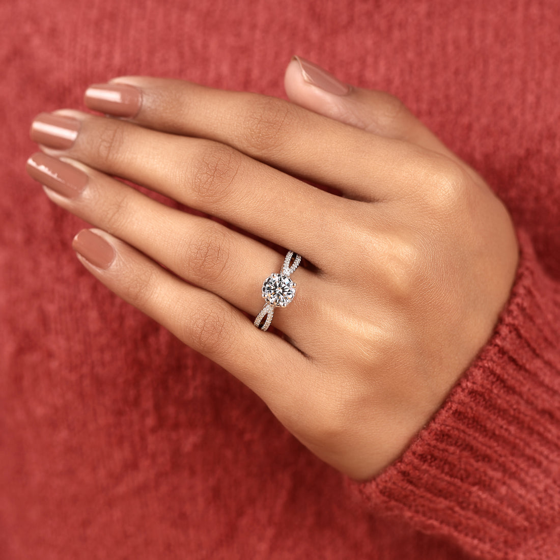 The Floating Crown Split-Shank Engagement Ring