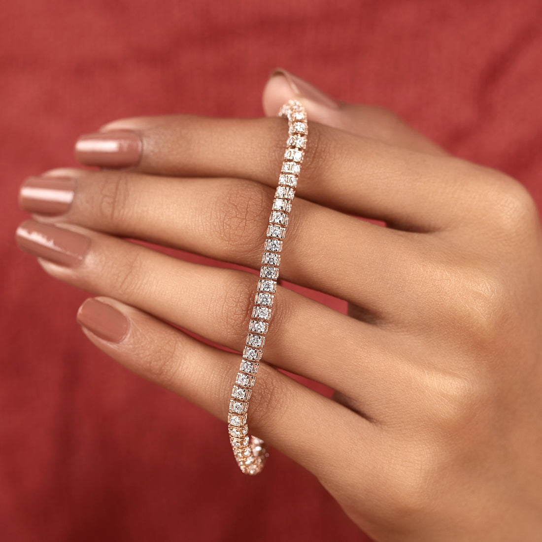 The Duet Double-Row Diamond Tennis Bracelet